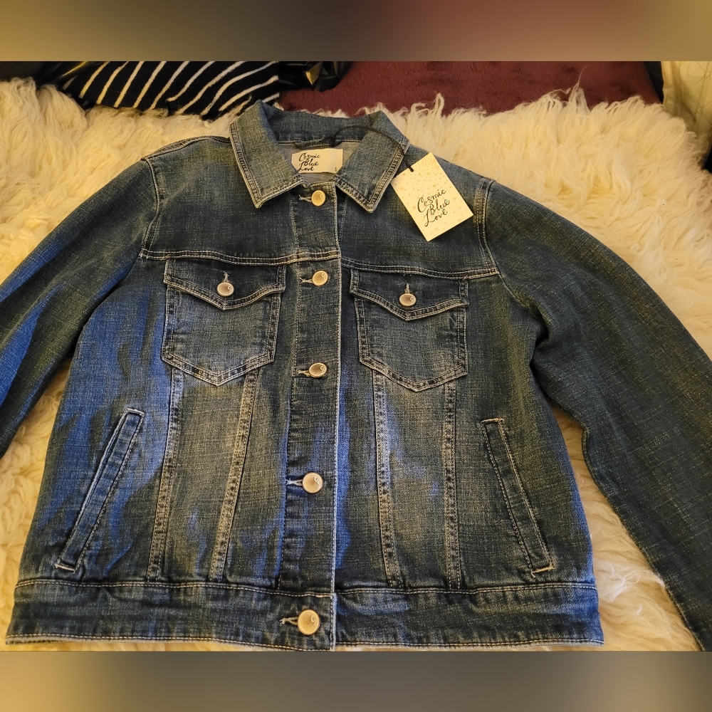 NWT Cosmic Blue Love Jean Jacket